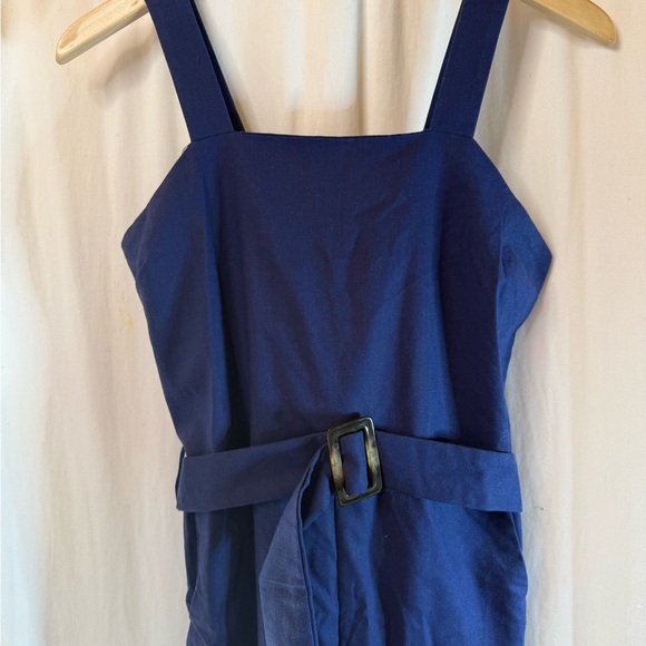 Monteau Elegant Blue Belted Jumpsuit - Picture 2 of 8